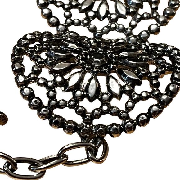 Lace Silver Tone Bracelet Toggle Closure Gift for Her Holiday Gift Gifting - Picture 5 of 10